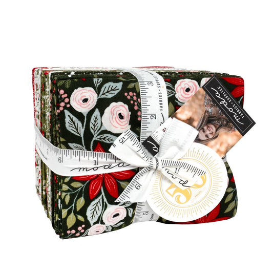 Berry and Pine 32 Fat Quarter Bundle, Moda 5240AB, Floral Christmas Fabric FQ Bundle, 18 x 22 Fabric Cuts, Lella Boutique