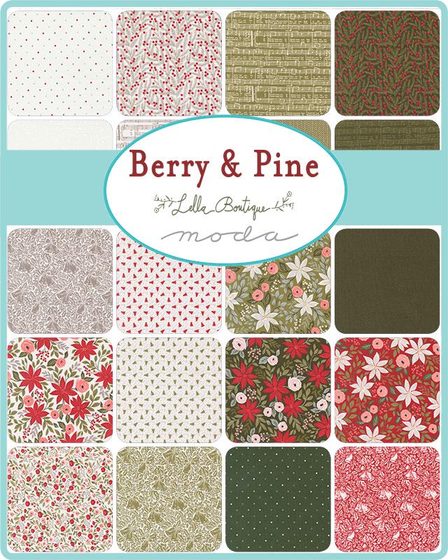 Berry and Pine 10" Layer Cake, Moda 5240LC, 10" Precut Red Green Gray Floral Christmas Fabric Squares, Lella Boutique