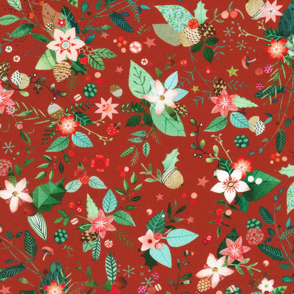 Festive Fauna 21 Piece Fat Quarter Bundle with Panel, Robert Kaufman FQ-2202-21, Cute Christmas Xmas Animals Fabric, 18 x 22 Fabric Cuts