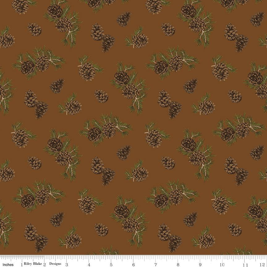 Pine Grove 5" Stacker, Riley Blake Designs 5-15930-42, 5" Precut Camping Wildlife Themed Fabric Squares, Bear Moose Camp Fabric