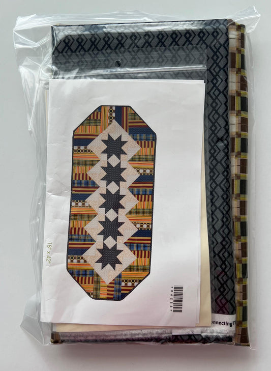 DESTASH Weekend Runners Too Table Runner Kit, Connecting Threads, Stars Table Runner Topper Quilt Kit, Deanne Eisenman