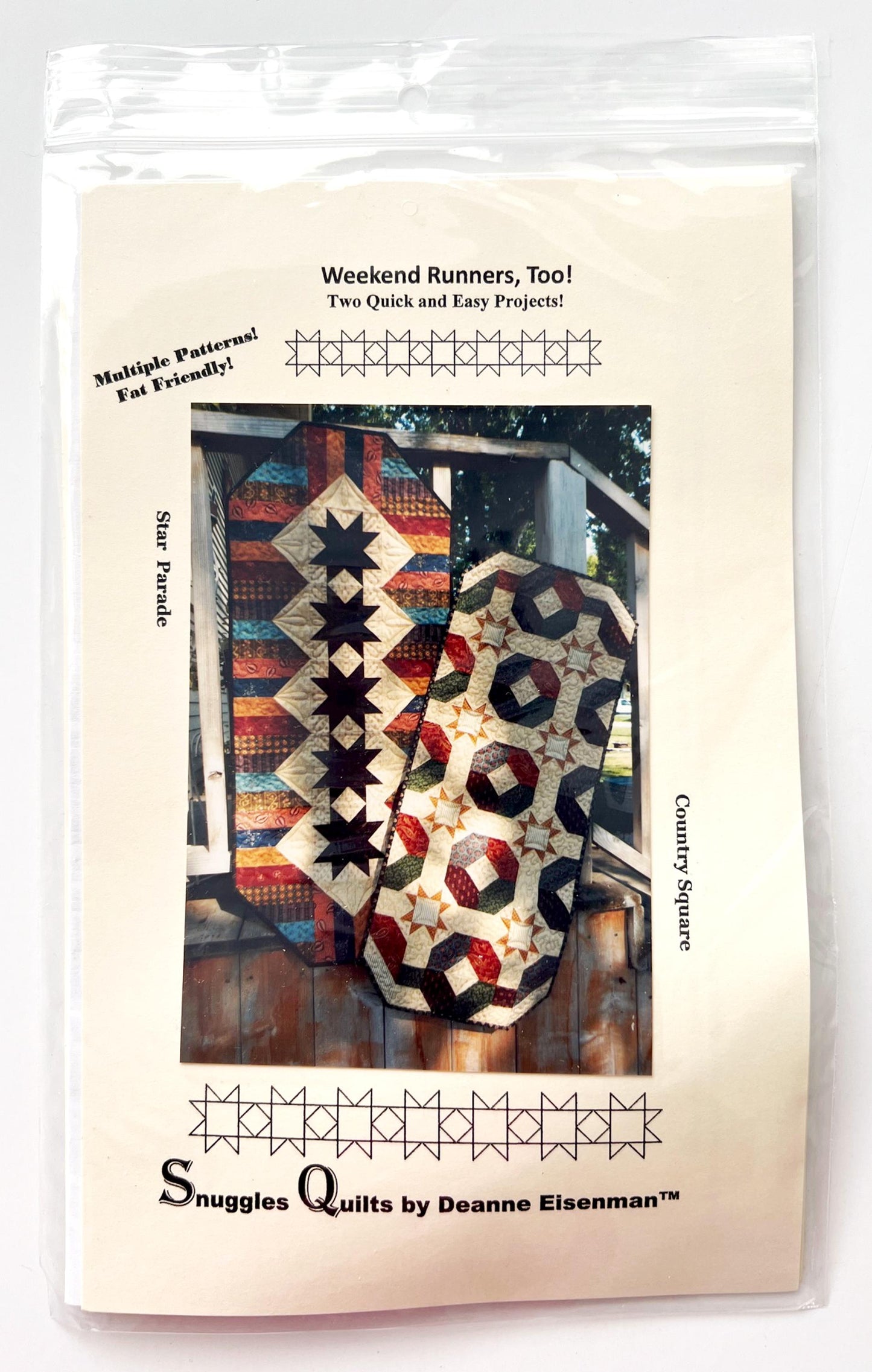 DESTASH Weekend Runners Too Table Runner Kit, Connecting Threads, Stars Table Runner Topper Quilt Kit, Deanne Eisenman