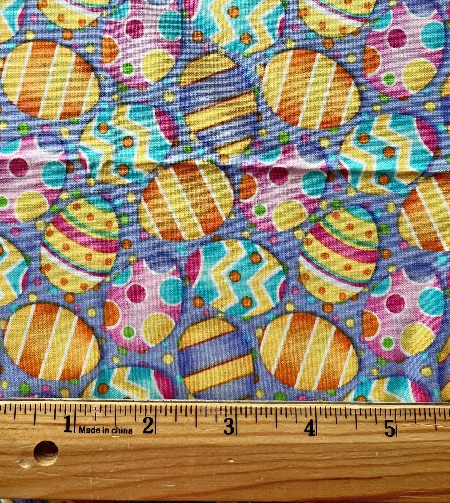 REMNANT 18" of Hippity Hop - Easter Eggs on Purple Lavender Fabric, Henry Glass & Co, Cute Easter Fabric, Shelly Comiskey