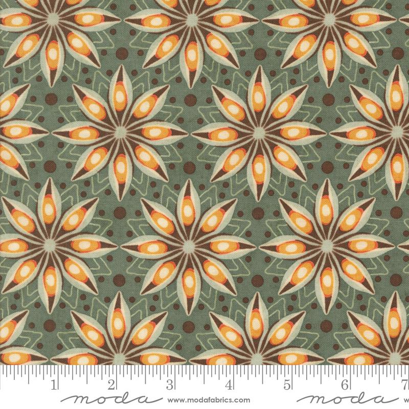 Acorn Hollow 5" Charm Pack, Moda 30760PP, Modern Autumn Fall Floral Charm Pack Fabric, BasicGrey