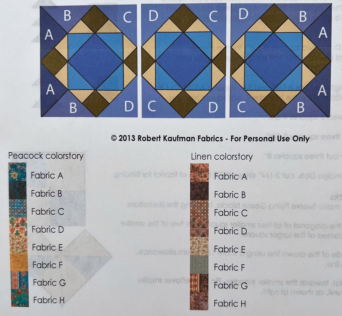 DESTASH Marquis Peacock Colorway Complete Table Runner Kit, Robert Kaufman FQ-749-10, Teal Rust Navy Beige Table Runner Topper Quilt Kit