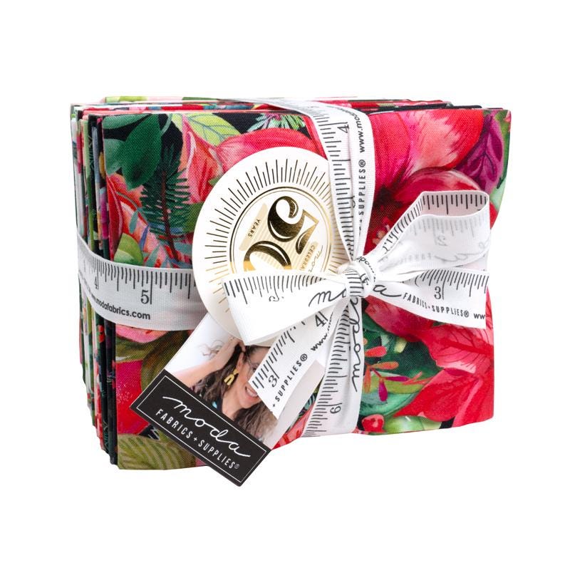 Love and Cheer 25 Fat Quarter Bundle, Moda 21830AB, Modern Christmas Xmas Cardinal Fabric FQ Bundle, 18 x 22 Fabric Cuts, Amarilys Henderson