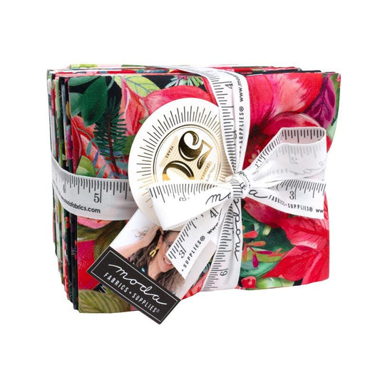 Love and Cheer 25 Fat Quarter Bundle, Moda 21830AB, Modern Christmas Xmas Cardinal Fabric FQ Bundle, 18 x 22 Fabric Cuts, Amarilys Henderson