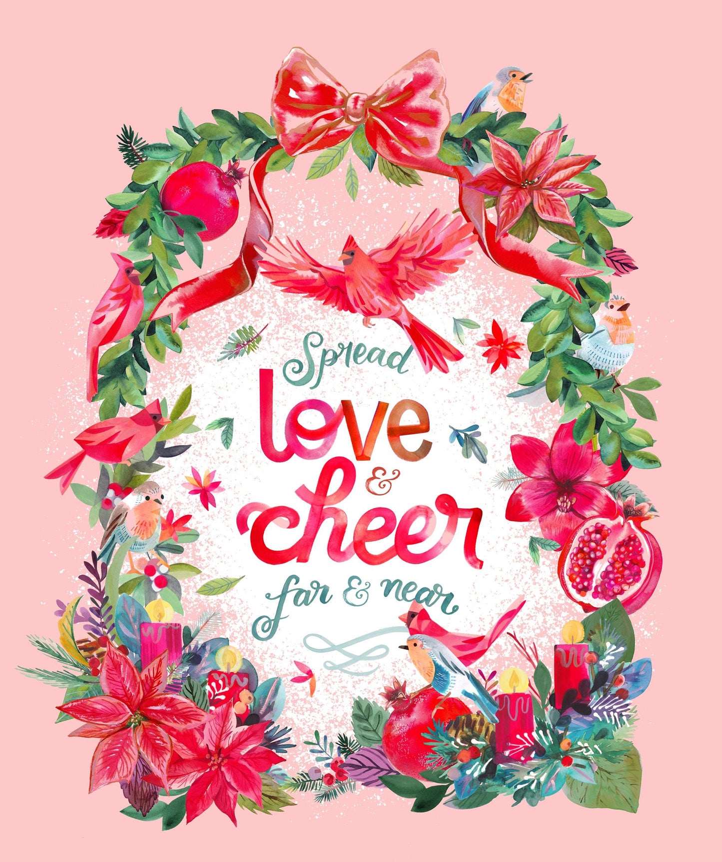 Love and Cheer 25 Fat Quarter Bundle, Moda 21830AB, Modern Christmas Xmas Cardinal Fabric FQ Bundle, 18 x 22 Fabric Cuts, Amarilys Henderson
