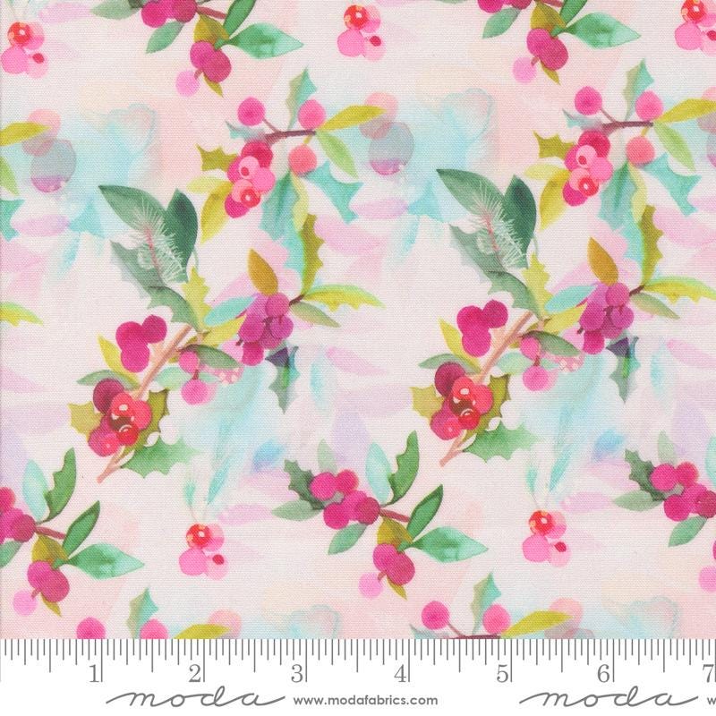 Love and Cheer Layer Cake, Moda 21830LC, 10" Precut Modern Christmas Xmas Floral Bird Cardinals Quilting Fabric Squares, Amarilys Henderson