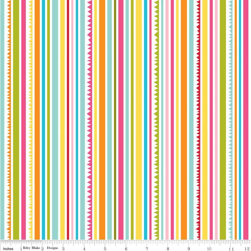 DESTASH Sunny Happy Skies 22 Fat Quarter Bundle, Riley Blake FQ-SHS-22, Precut 18 x 22 Whimsical Floral Fabric in Pink Blue Yellow Green