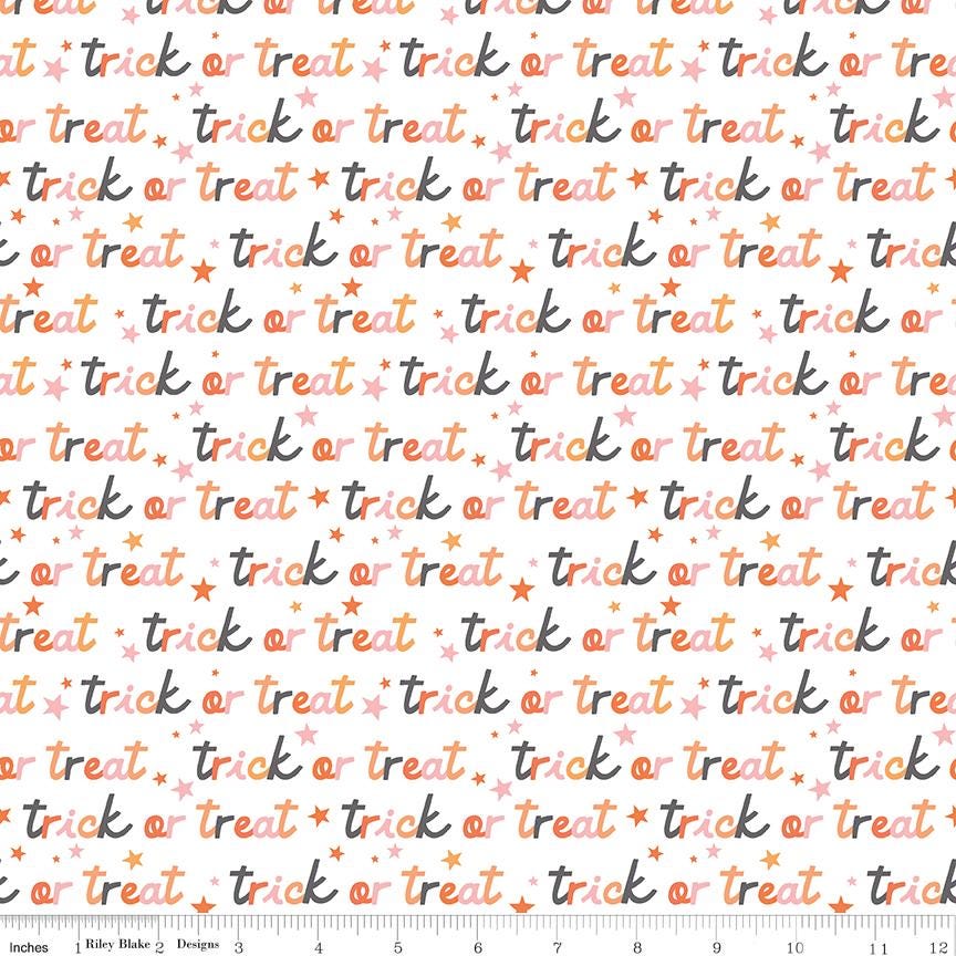 Hey Pumpkin Halloween 10" Stacker, Riley Blake 10-16030-42, 10" Precut Pink Orange Black Halloween Quilt Fabric Squares, My Mind's Eye