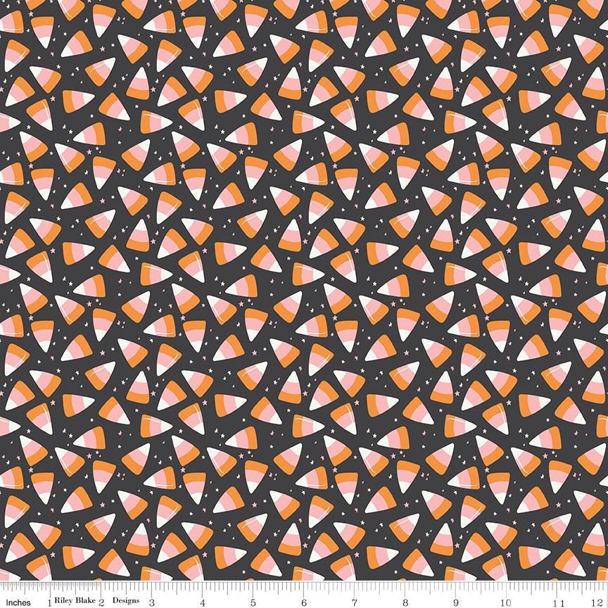 Hey Pumpkin Halloween 2.5" Rolie Polie, Riley Blake RP-16030-40, 2.5" Precut Pink Orange Black Halloween Quilt Fabric Strips, My Mind's Eye