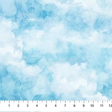 REMNANT 1 Yard 20" of Great Outdoors - Blue Sky with Clouds Landscape Fabric, Northcott DP28455-44 Clouds, Cloudy Sky Fabric