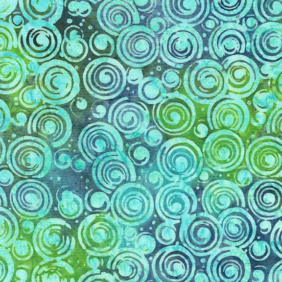 Essence Strip Pack, Island Batik, Batik Jelly Roll, 2.5" Precut Turquoise Blue Purple Green Batik Fabric Strips