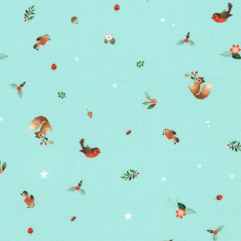 Festive Fauna 21 Piece Fat Quarter Bundle with Panel, Robert Kaufman FQ-2202-21, Cute Christmas Xmas Animals Fabric, 18 x 22 Fabric Cuts