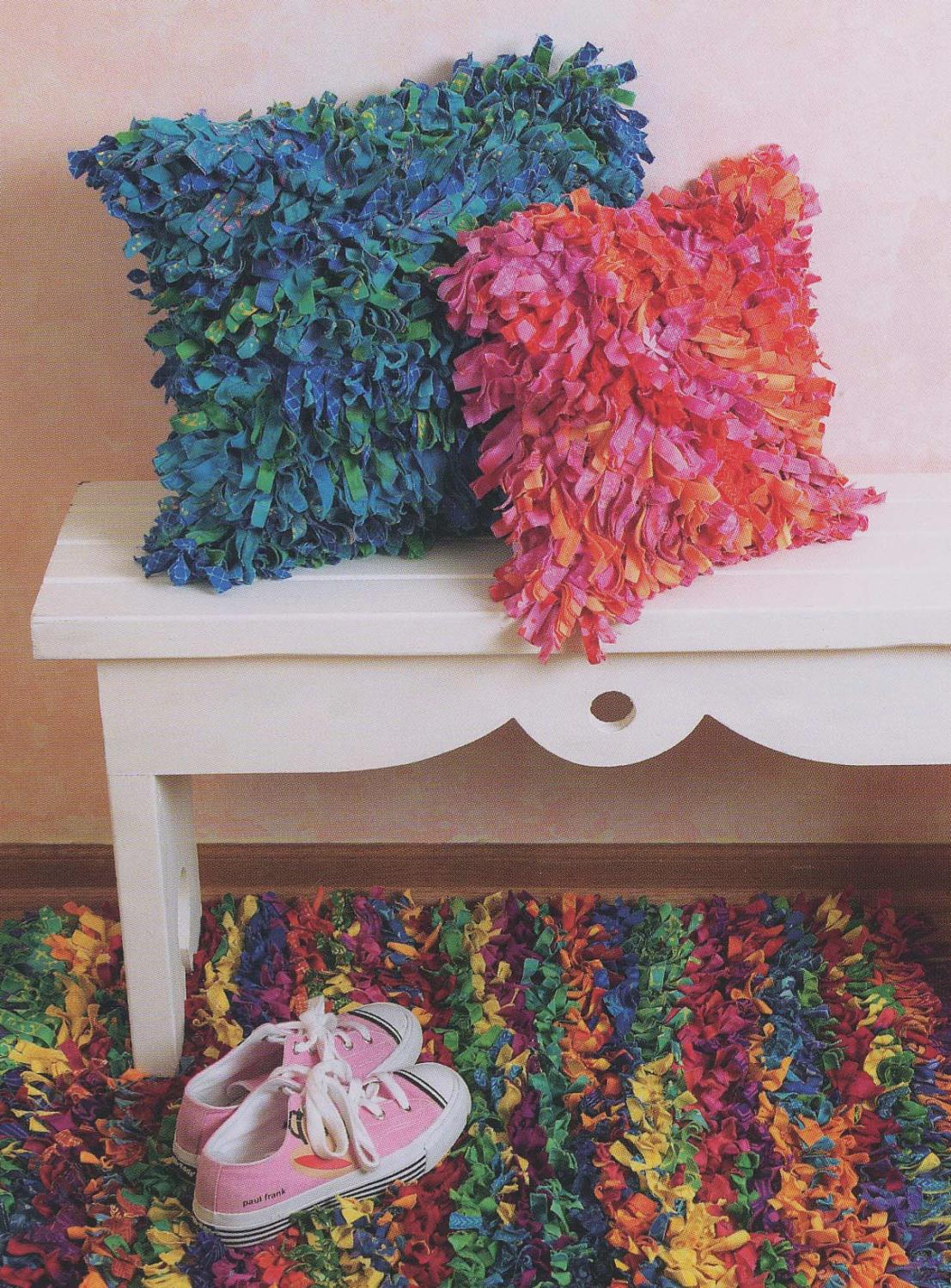 Shaggy Chic Pillow Cover and Rug Pattern, Atkinson Designs ATK133, FQ Fat Quarter Friendly DIY Home Decor Shag Pillow Rug Pattern