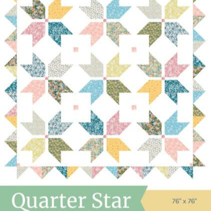 Quarter Star Quilt Pattern, Diary of a Quilter DOQ2303, Fat Quarter FQ Friendly Stars Square Throw Bed Quilt Pattern, Amy Smart