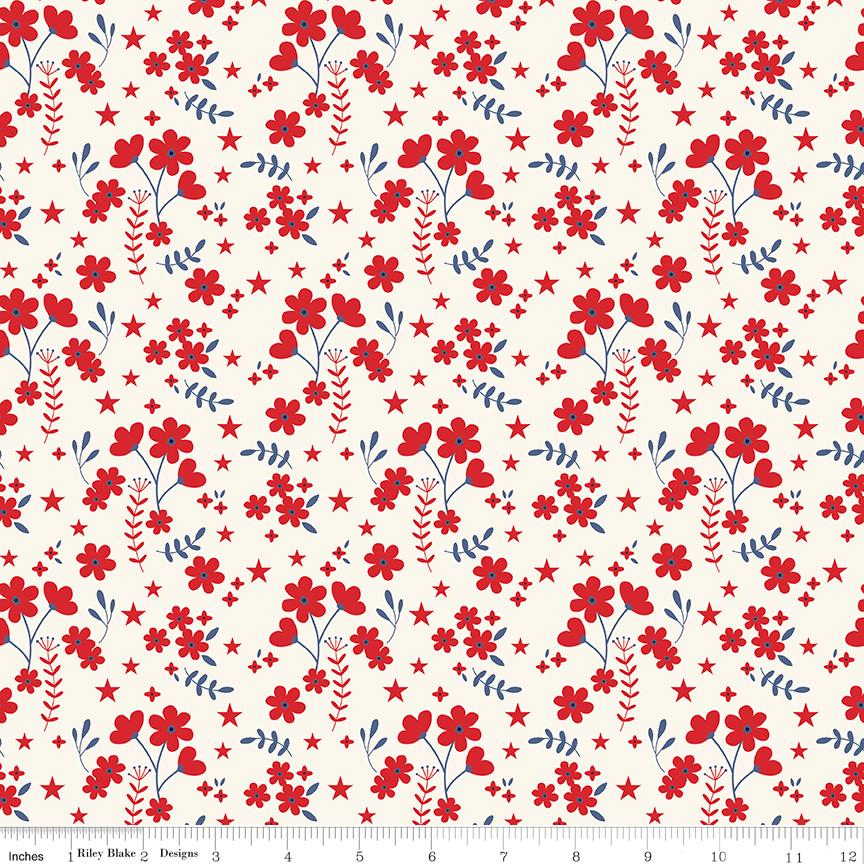 Freedom Garden Rolie Polie, Riley Blake RP-15620-40, Precut 2.5" Patriotic Fabric Strips, QOV FOH Fabric