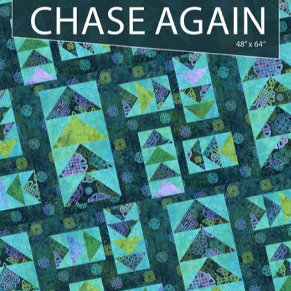Chase Again Quilt Pattern, Tamarinis TCH2-257, Yardage Friendly Modern Flying Geese Lap Throw Quilt Pattern