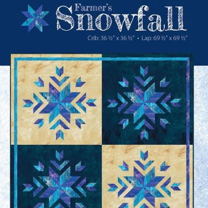 Farmer's Snowfall Quilt Pattern, Farmer's Daughters Quilts FDQ-SNOWFALL PTN6037, Yardage Friendly Table Topper Wall or Throw Quilt Pattern