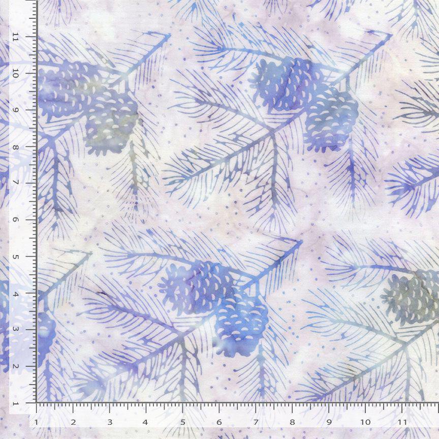 Tonga Crystal Batik 2.5" Strips, Timeless Treasures Treat-Strip40 Crystal, Blue Purple Winter Snowflakes Reindeer 2.5" Batik Fabric Strips