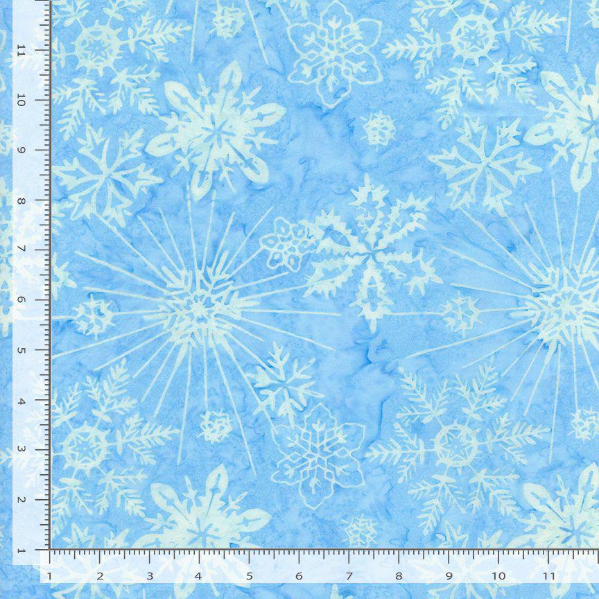 Tonga Crystal Batik 2.5" Strips, Timeless Treasures Treat-Strip40 Crystal, Blue Purple Winter Snowflakes Reindeer 2.5" Batik Fabric Strips
