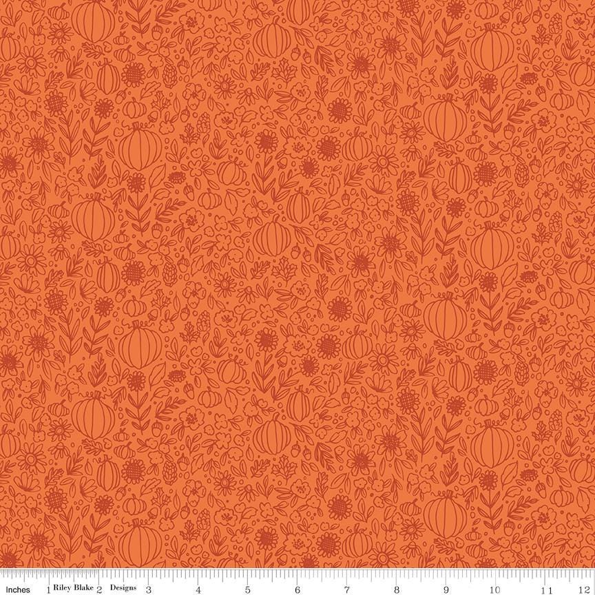 Happy Fall Days 5" Stacker, Riley Blake 5-16340-42, 5" Precut Autumn Fall Floral Fabric Squares Stacker, Kelsey Carlson