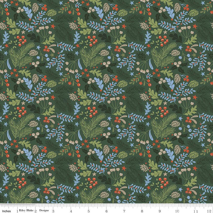 Santa's Tree Farm 10" Stacker, Riley Blake 10-16450-42, Old Fashioned Christmas Xmas Quilt Fabric Squares, Lisa Audit