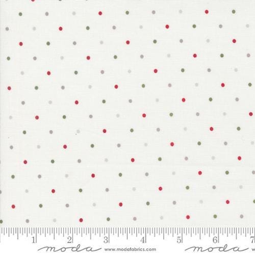 108" Magic Dot - Christmas Dots on White Wide Quilt Back Fabric, Moda 108026 38, Cotton Sateen Quilt Backing, Lella Boutique, By the Yard