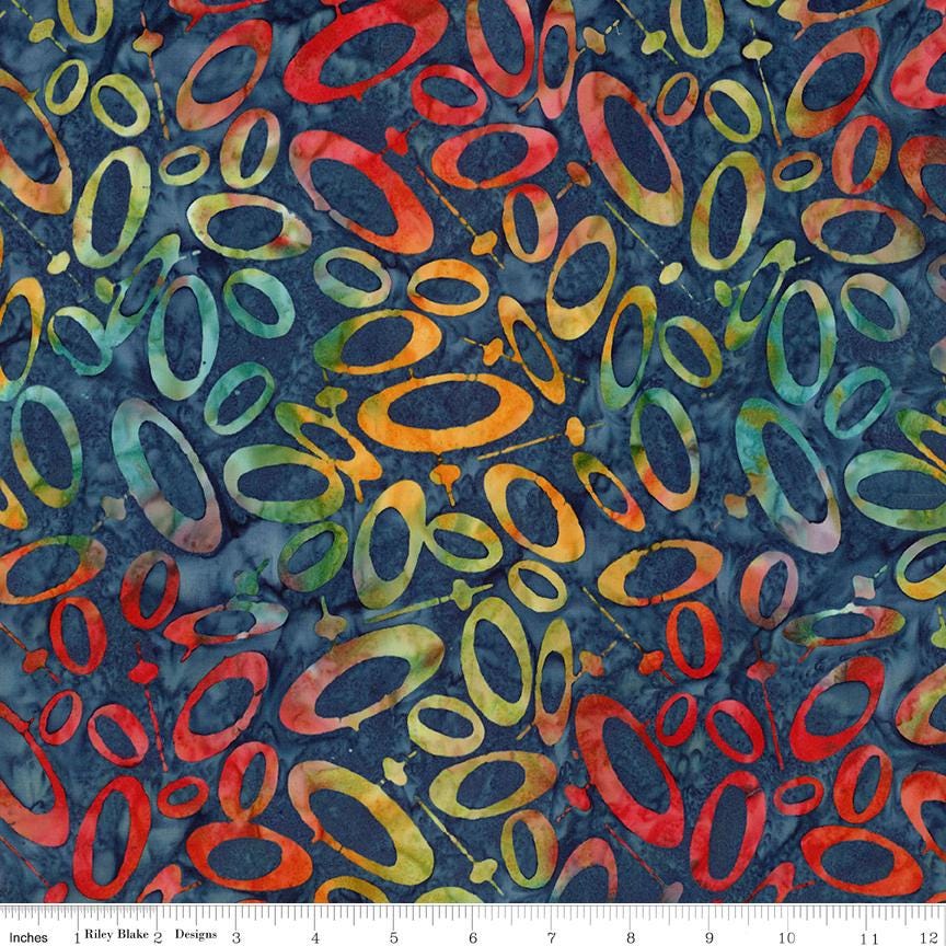 Expressions Batiks - Retro Revival 5" Stacker, Riley Blake 5-23276-42, 5" Precut Mid Century Modern Teal Orange Green Batik Fabric Squares