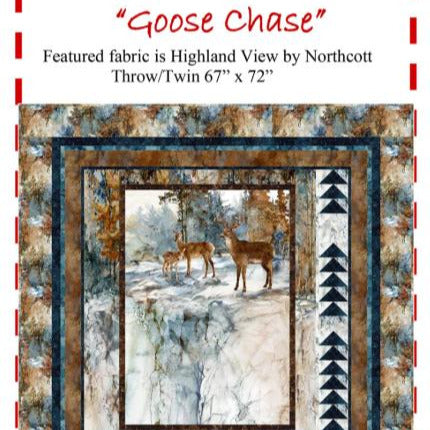 Goose Chase Quilt Pattern, The Fabric Addict GC24 PTN3382, Yardage Panel Friendly, Panel Frame Throw Quilt Pattern, Karen Schindler Bialik