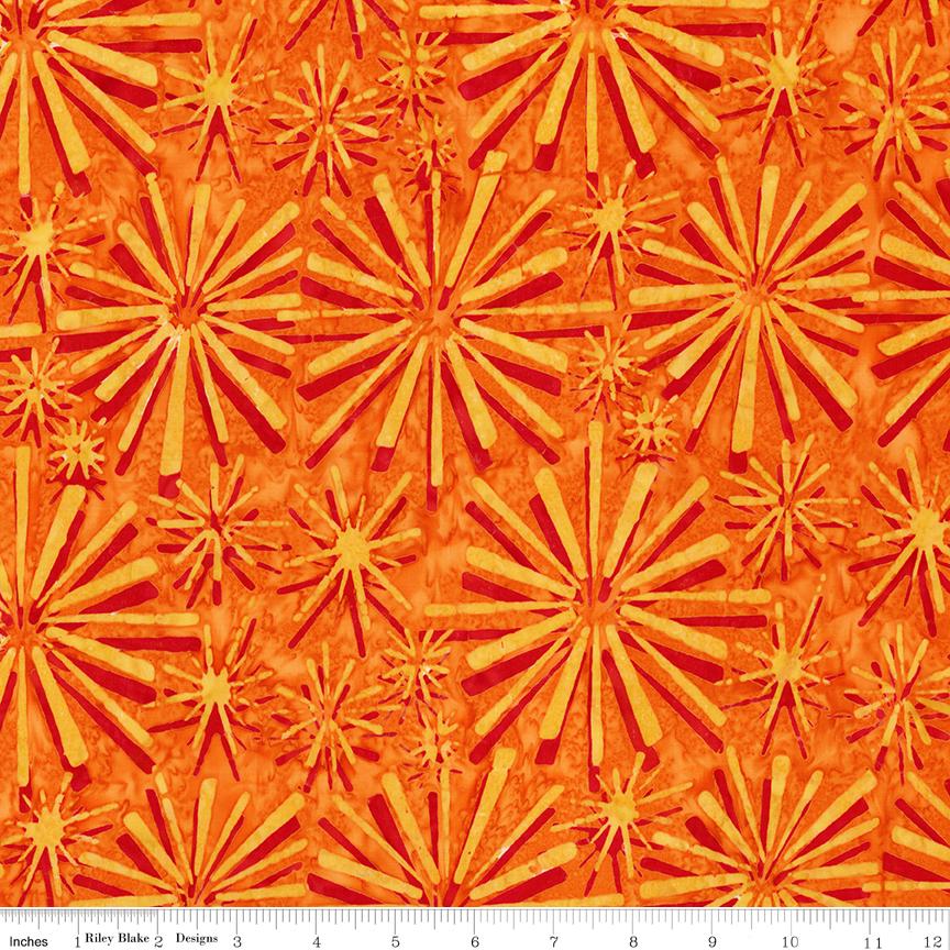 Expressions Batiks Retro Revival Rolie Polie, Riley Blake RP-23276-40, 2.5" Precut Teal Orange Green Blue Red Batik Fabric Strips