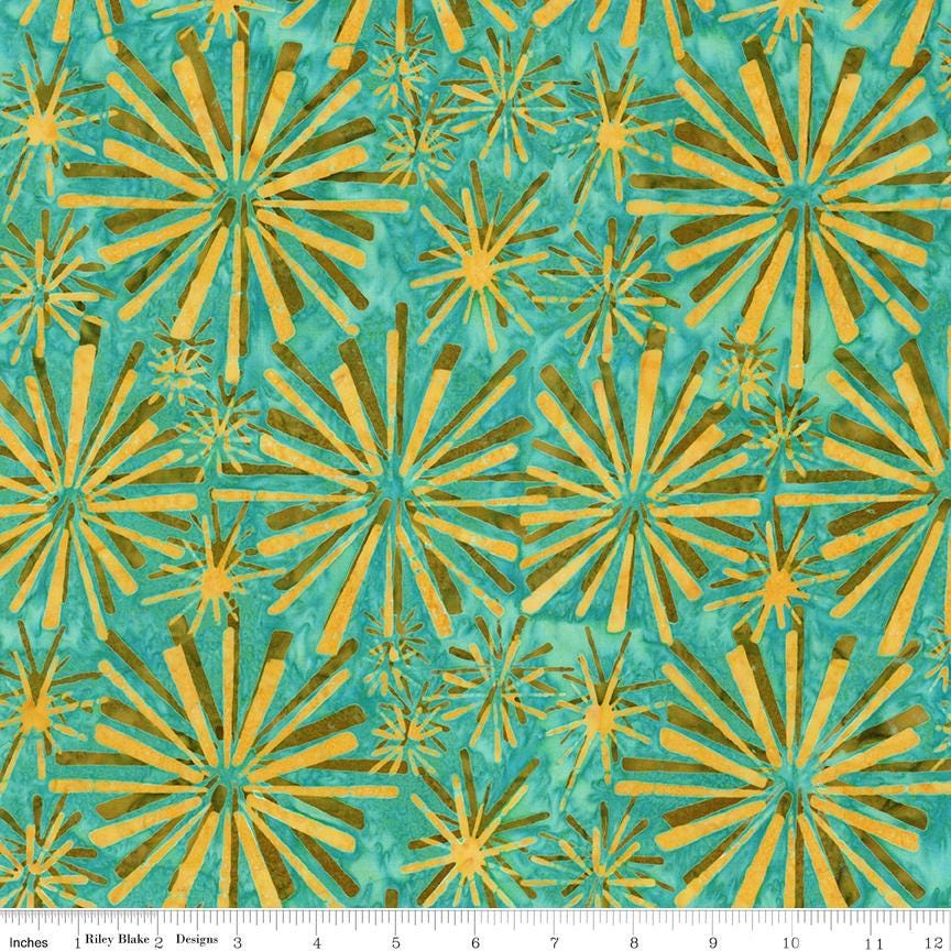 Expressions Batiks Retro Revival Rolie Polie, Riley Blake RP-23276-40, 2.5" Precut Teal Orange Green Blue Red Batik Fabric Strips