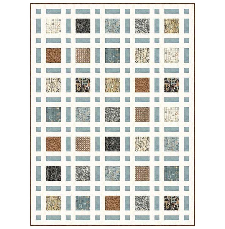 Broken Frames Quilt Pattern, Meadow Mist Designs PTNP098, 5" Precut Charm Squares Friendly Baby Throw Twin Quilt Pattern