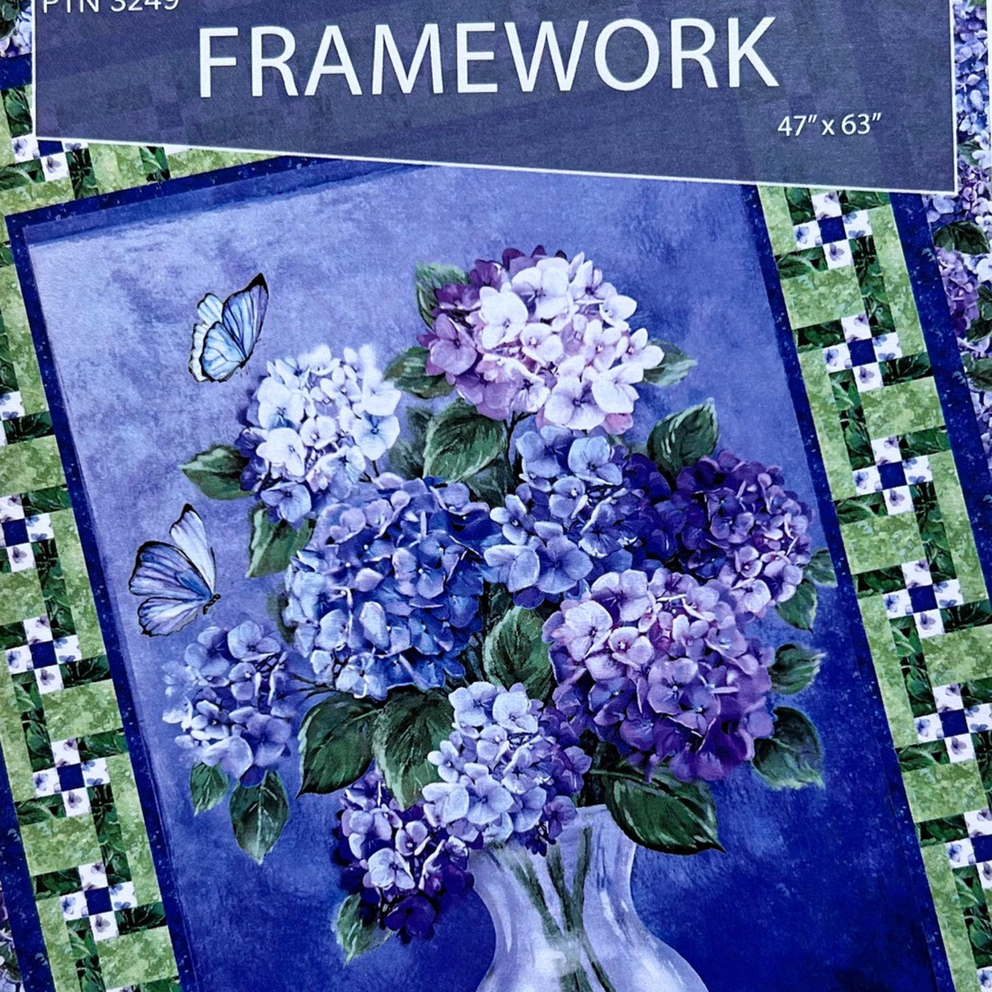 Framework Panel Frame Quilt Pattern, Tamarinis TFW162 PTN3249, 28" Vertical Fabric Panel Friendly Throw Quilt Pattern