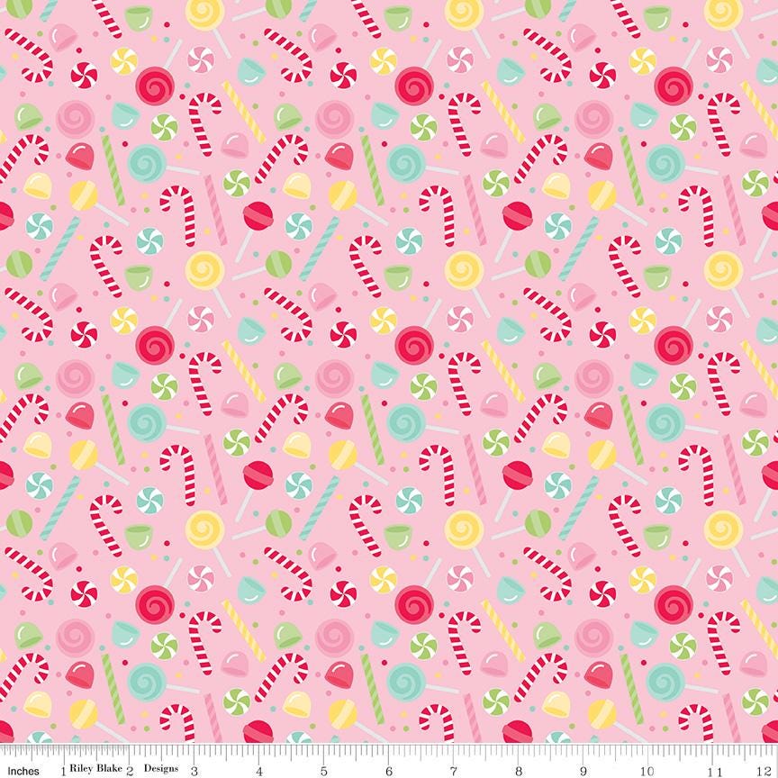 Gingerbread Kisses 5" Stacker, Riley Blake 5-16440-42, 5" Precut Christmas Xmas Charm Pack Fabric Squares, Doodlebug Design