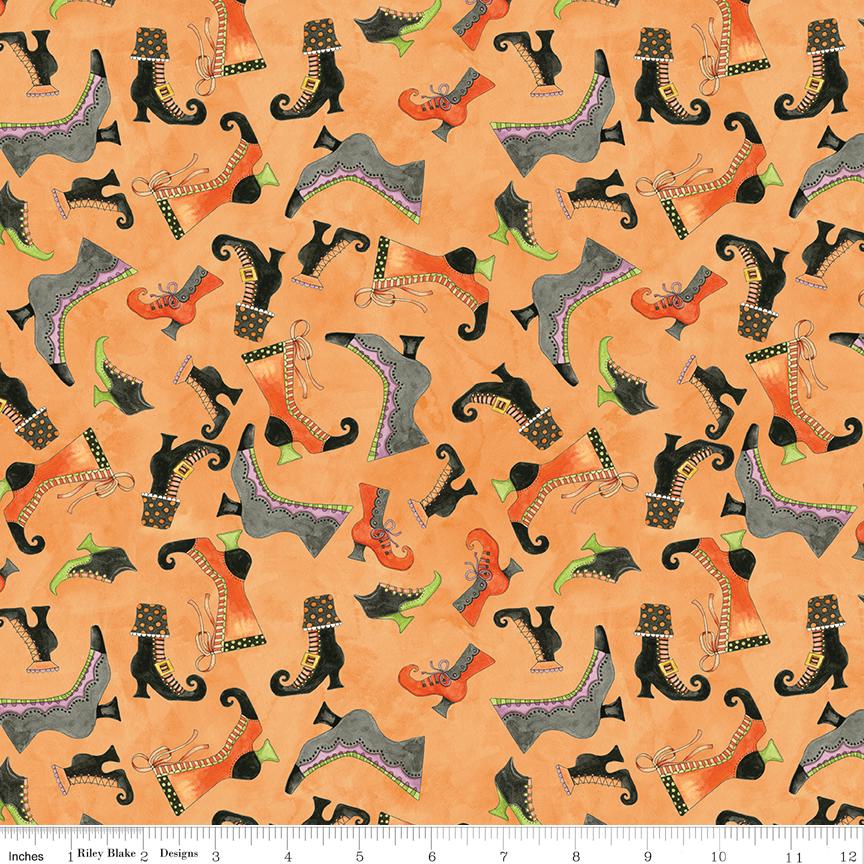 Ghoul Friends Rolie Polie, Riley Blake RP-16050-40, 2.5" Precut Whimsical Halloween Witch Fabric Strip Roll, Teresa Kogut