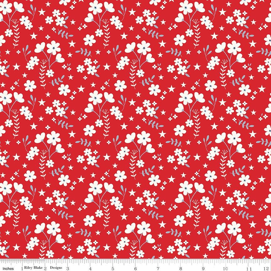 Freedom Garden Rolie Polie, Riley Blake RP-15620-40, Precut 2.5" Patriotic Fabric Strips, QOV FOH Fabric