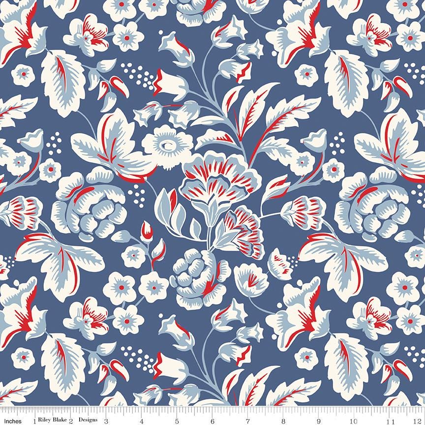 Freedom Garden Rolie Polie, Riley Blake RP-15620-40, Precut 2.5" Patriotic Fabric Strips, QOV FOH Fabric