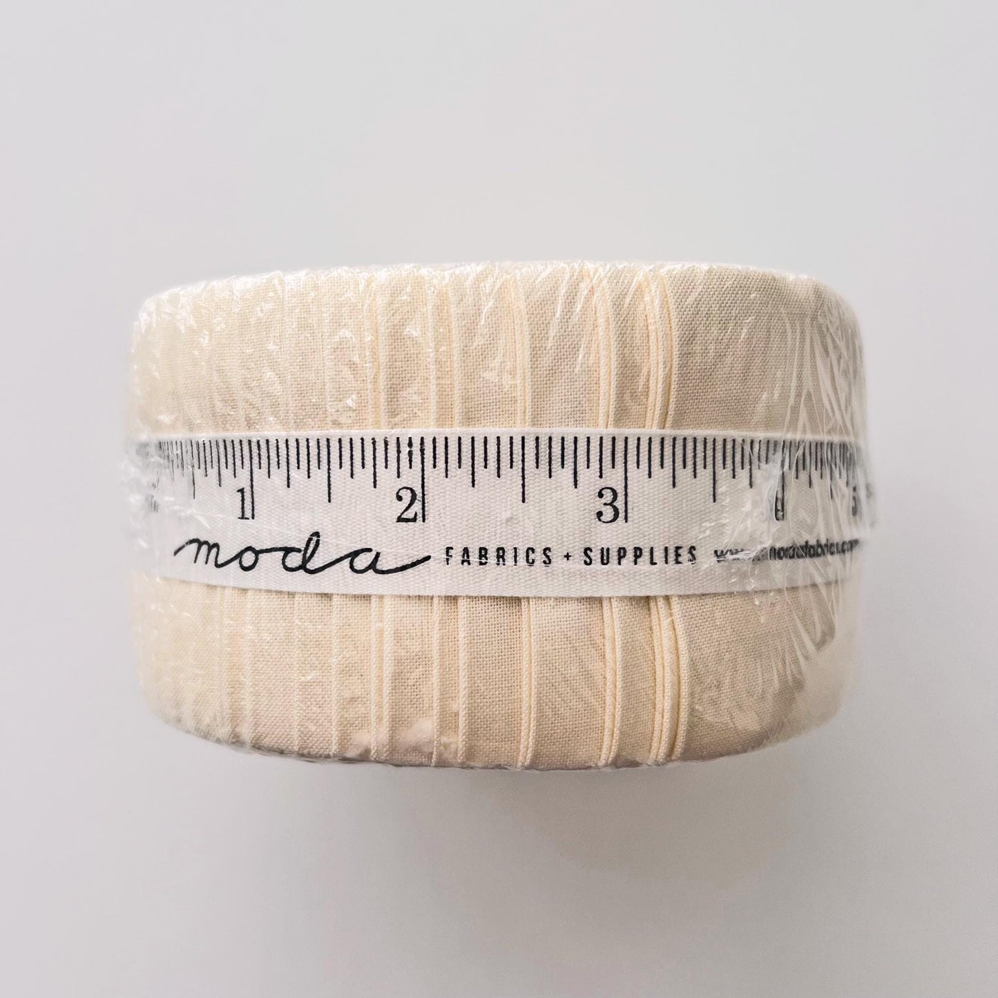 Bella Solids Snow Jelly Roll, Moda 9900JR 11, Solid Ivory Cream 2.5" Precut Fabric Strips Roll, Neutral Quilt Background Fabric