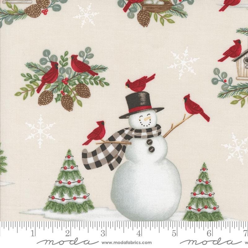 Winter Friends 5" Charm Pack, Moda 56130PP, 5" Precut Christmas Xmas Cardinals Charm Pack Fabric Squares, Deb Strain
