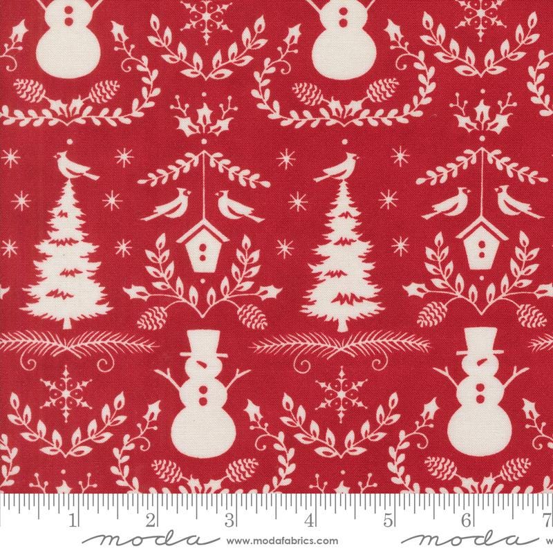 Winter Friends 5" Charm Pack, Moda 56130PP, 5" Precut Christmas Xmas Cardinals Charm Pack Fabric Squares, Deb Strain