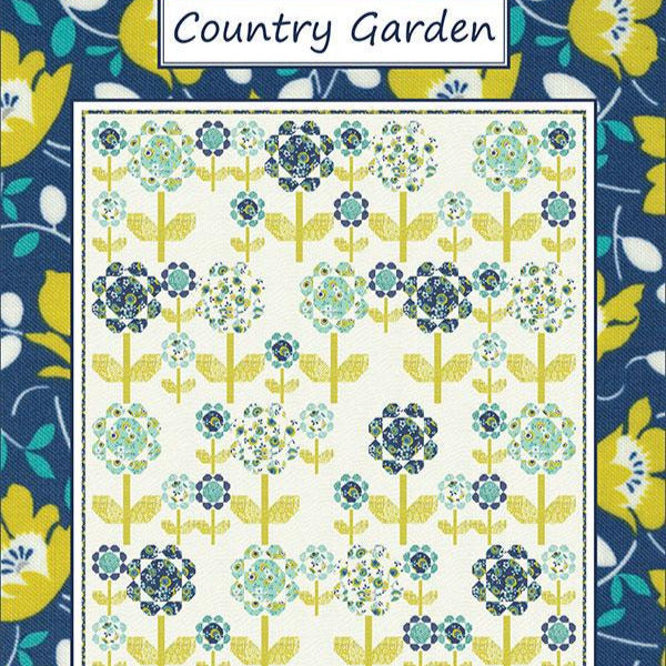 Country Garden Quilt Pattern, Coach House Designs CHD2125, Yardage Friendly Flowers Floral Lap Throw Quilt Pattern