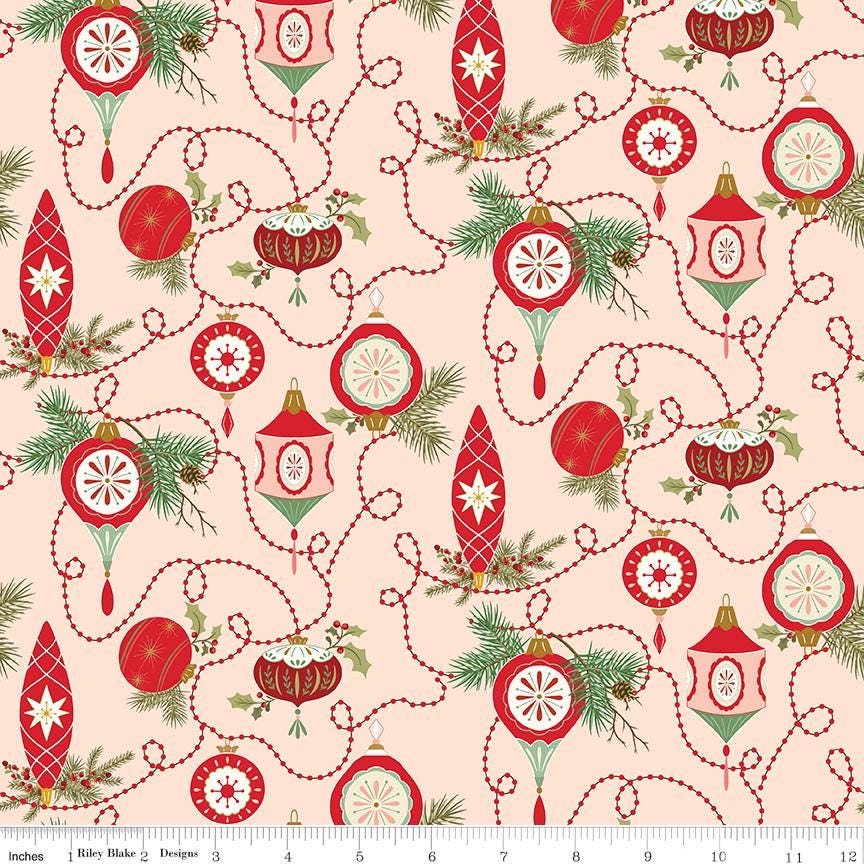 Glisten 10" Stacker, Riley Blake 10-16220-42, 10" Precut Christmas Xmas Fabric Squares, Christmas Layer Cake, Sandy Gervais