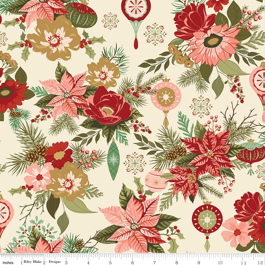 Glisten 10" Stacker, Riley Blake 10-16220-42, 10" Precut Christmas Xmas Fabric Squares, Christmas Layer Cake, Sandy Gervais