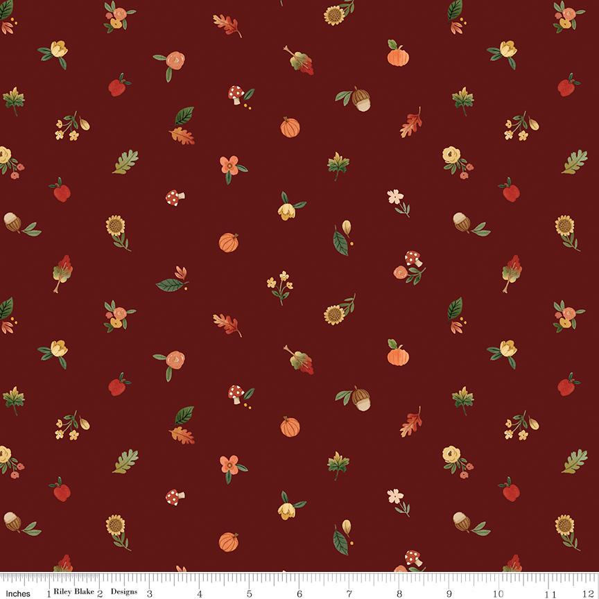 Happy Fall Days 5" Stacker, Riley Blake 5-16340-42, 5" Precut Autumn Fall Floral Fabric Squares Stacker, Kelsey Carlson
