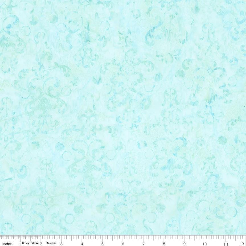 Expressions Batiks - Watercolor Daisies 10" Stacker, Riley Blake 10-23246-42, 10" Precut Blue Green Yellow Floral Batik Fabric Squares