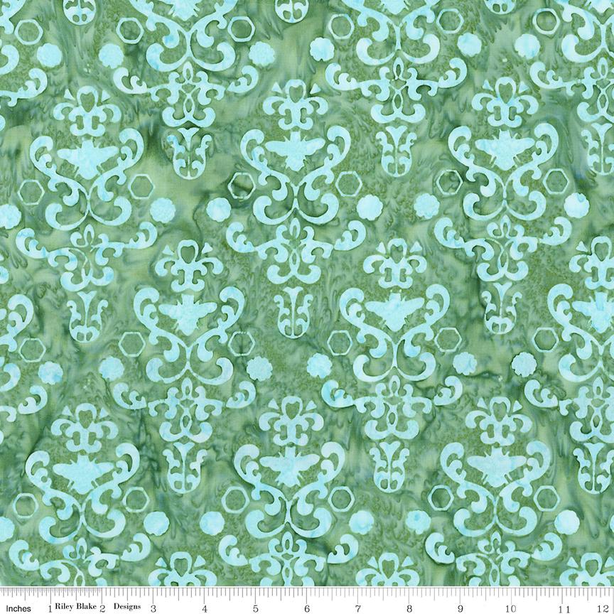 Expressions Batiks - Watercolor Daisies 10" Stacker, Riley Blake 10-23246-42, 10" Precut Blue Green Yellow Floral Batik Fabric Squares