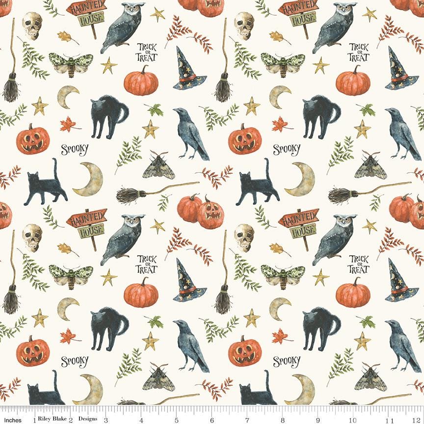 Trick or Treat 10" Stacker, Riley Blake 10-15960-42, 10" Precut Halloween Charm Pack Fabric Squares, Lisa Audit