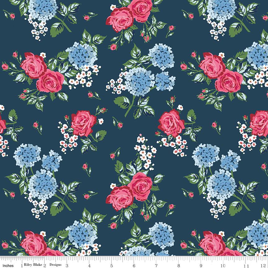 Bluegrass Charm 5" Stacker, Riley Blake 5-16390-42, 5" Precut Kentucky Derby Horses Floral Quilt Fabric Squares, Melissa Mortenson